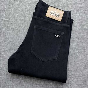 Alo Yoga Style Black Stretch Straight Leg Jeans